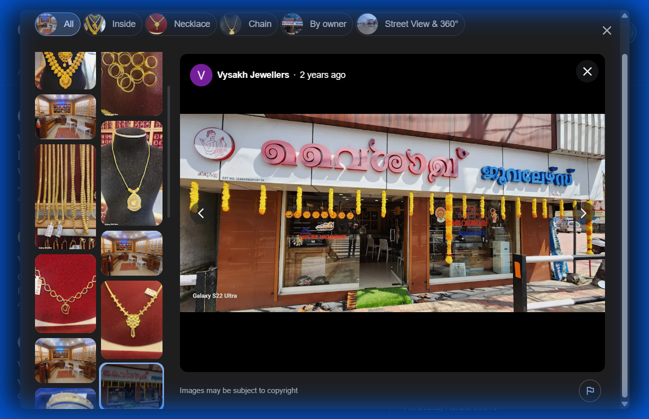 Vysakh Jewellery Store Front